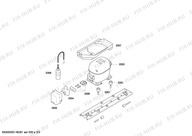 Взрыв-схема холодильника Bosch KSR38N11HH - Схема узла 03