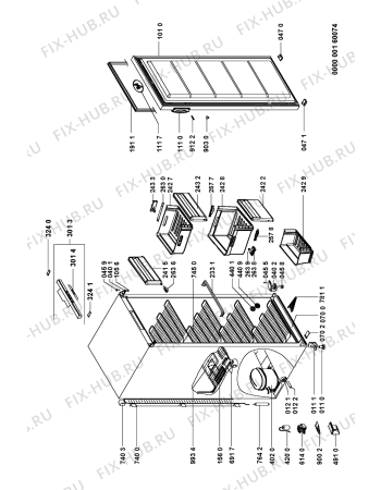 Схема №1 AFG 8091 с изображением Дверь для холодильной камеры Whirlpool 481241619888