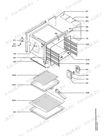 Взрыв-схема плиты (духовки) Aeg B81005-M2 - Схема узла Oven