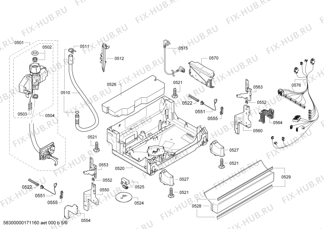 Схема №3 SMS85L02DE Exclusiv с изображением Панель управления для посудомоечной машины Bosch 00743412