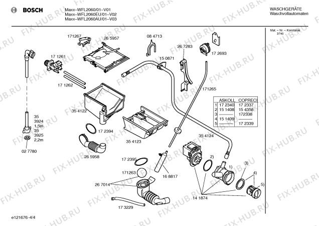 Схема №2 WFL2060EU WFL2060 с изображением Инструкция по установке и эксплуатации для стиралки Bosch 00523964