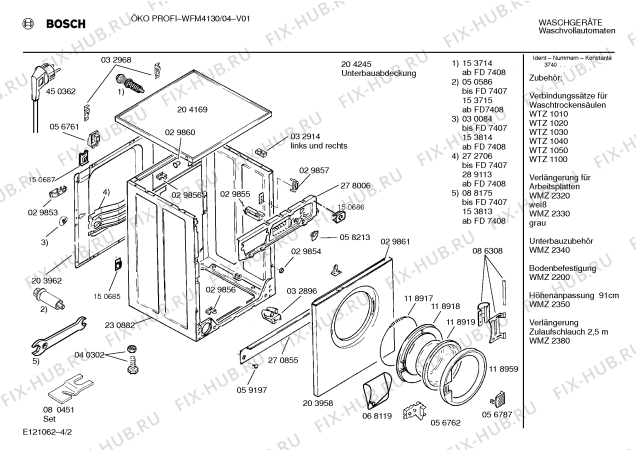 Схема №2 WFM4130 OEKO PROFI 4130 с изображением Панель для стиральной машины Bosch 00288192