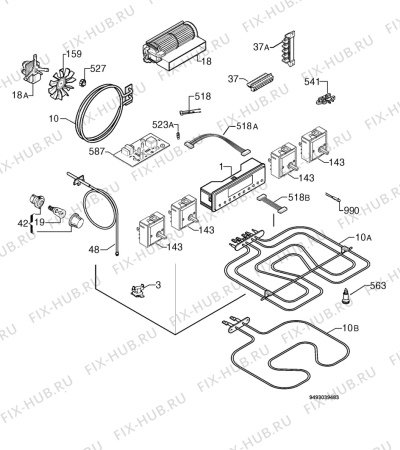 Взрыв-схема плиты (духовки) Privileg 946870_60916 - Схема узла Electrical equipment 268