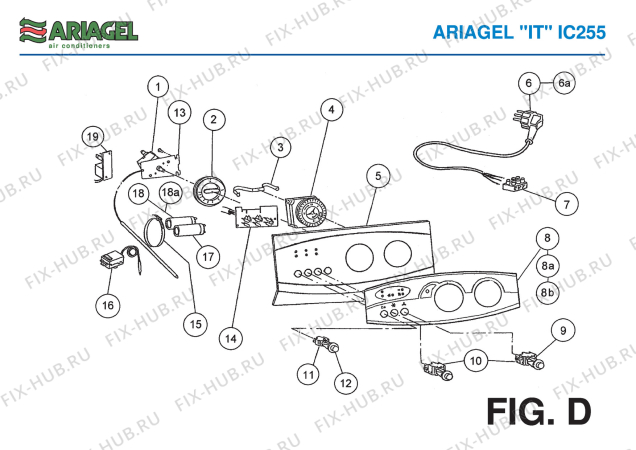 Взрыв-схема кондиционера Ariagel IC 255 - Схема узла 4