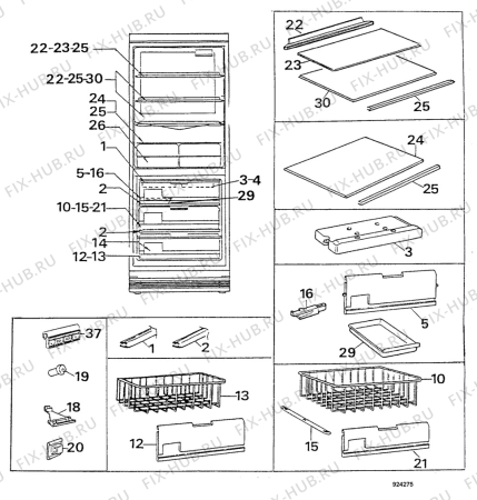 Взрыв-схема холодильника Arthurmartinelux AR3410W - Схема узла Accessories Refrigerator