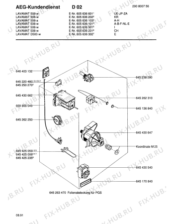 Взрыв-схема стиральной машины Aeg LAVD 500 W - Схема узла Electrical equipment 268