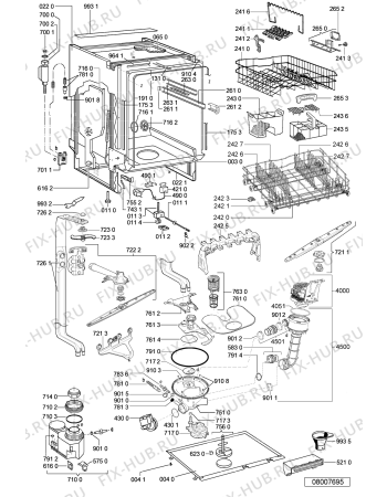 Схема №1 GSXP 110 POWER с изображением Обшивка для электропосудомоечной машины Whirlpool 480140103014