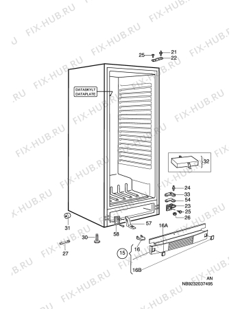 Взрыв-схема холодильника Husqvarna Electrolux QR2239FX - Схема узла C10 Cabinet