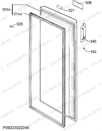 Взрыв-схема холодильника Zanussi ZFU25113WV - Схема узла Door