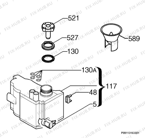 Взрыв-схема посудомоечной машины Ikea LAGAN 90248346 - Схема узла Water softener 066