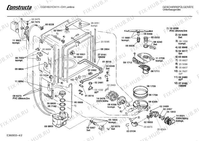 Схема №3 CG516U1CH с изображением Панель для посудомоечной машины Bosch 00278176