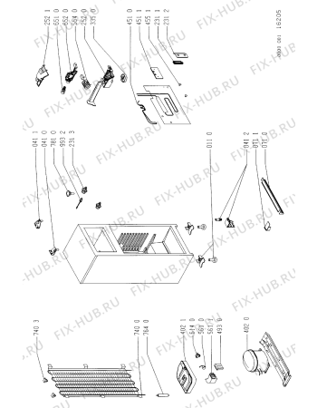 Схема №1 DPO 275 BS с изображением Корпусная деталь для холодильной камеры Whirlpool 481941878997