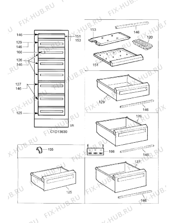 Взрыв-схема холодильника Electrolux EU7503C - Схема узла Internal parts