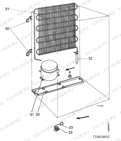Взрыв-схема холодильника Zanussi ZF1602 - Схема узла Section 2