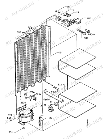 Взрыв-схема холодильника Marijnen CM2600SF - Схема узла Cooling system 017