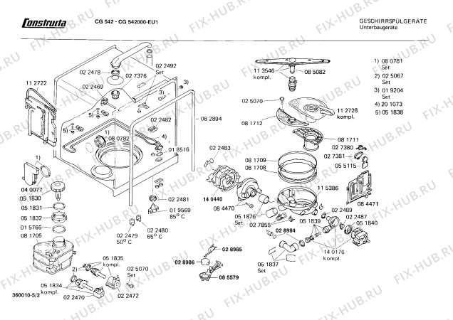 Взрыв-схема посудомоечной машины Constructa CG542000 - Схема узла 02