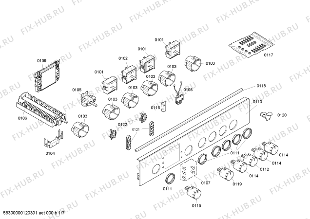 Схема №6 HLN443050F с изображением Панель управления для плиты (духовки) Bosch 00448838