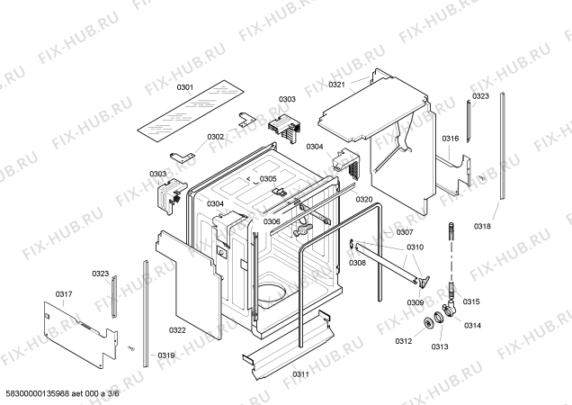 Схема №4 SGIAIE5 с изображением Декоративная рамка для посудомойки Bosch 00665993
