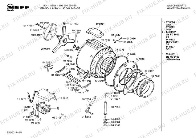 Взрыв-схема стиральной машины Neff 195307246 GB-5041.12SW - Схема узла 04