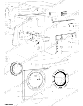 Схема №1 PFLC 51009P с изображением Блок управления для стиралки Whirlpool 481010770716