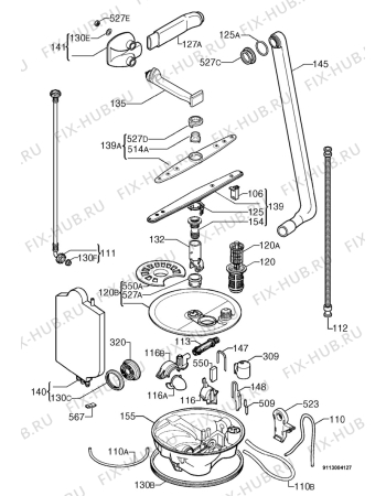 Взрыв-схема посудомоечной машины Tricity Bendix TBDW30 - Схема узла Hydraulic System 272