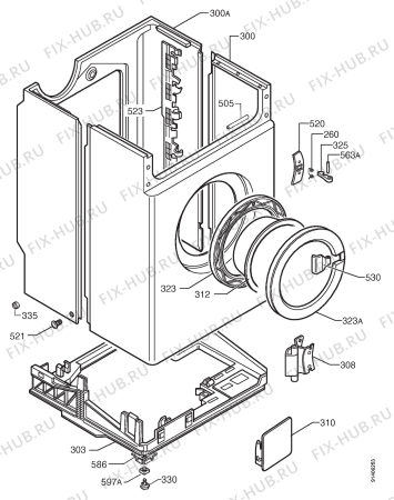 Взрыв-схема стиральной машины Zanussi FJS1276 - Схема узла Cabinet + armatures