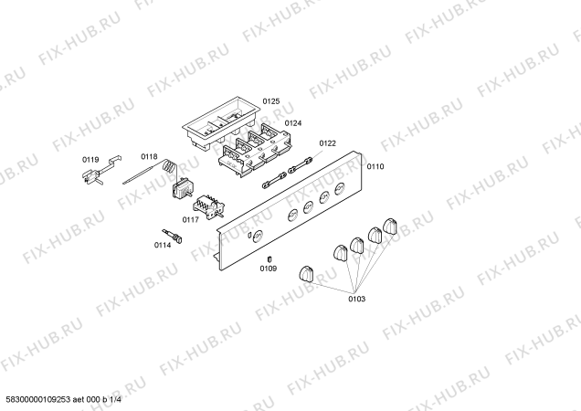 Схема №1 E10SU12 с изображением Накладка для плиты (духовки) Bosch 00162455