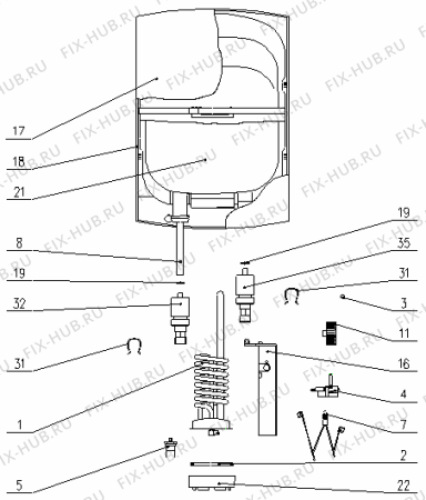 Схема №1 ACK101O (762406, TEG1020O/A) с изображением Ручка для электроводонагревателя Gorenje 757139