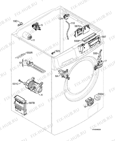 Взрыв-схема стиральной машины Electrolux FIELD TEST - Схема узла Electrical equipment 268