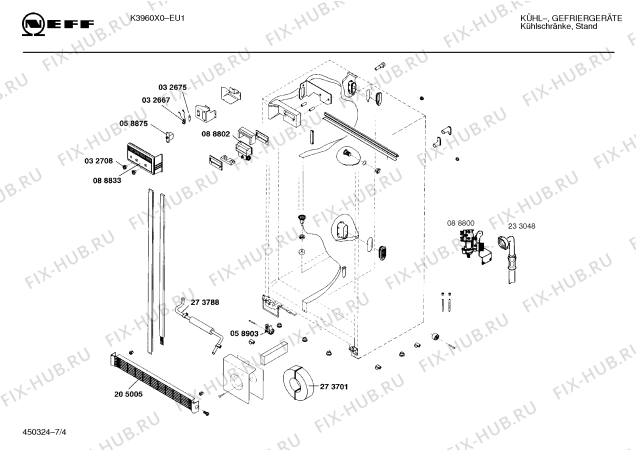 Схема №2 K3960X0 KD 600 с изображением Рамка для холодильника Bosch 00205006