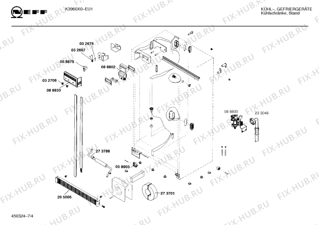 Схема №2 K3960X0 KD 600 с изображением Дверь для холодильной камеры Bosch 00088817