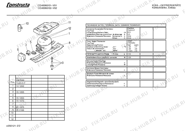 Взрыв-схема холодильника Constructa CE40060 - Схема узла 02