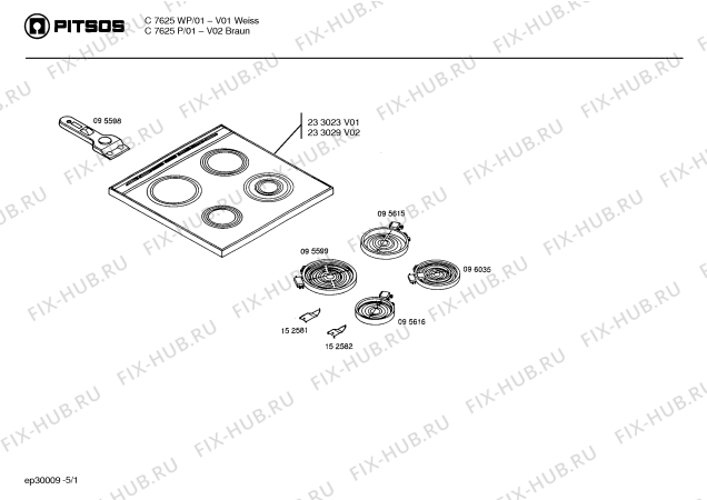 Схема №2 C7625WP с изображением Панель для электропечи Bosch 00288750
