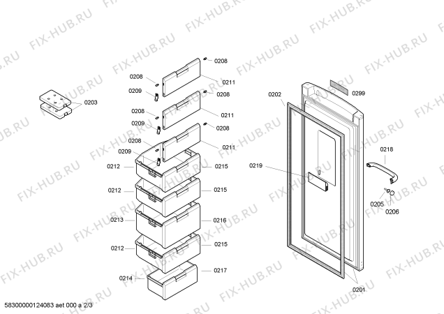Схема №1 GSV34464 с изображением Дверь для холодильной камеры Bosch 00243546