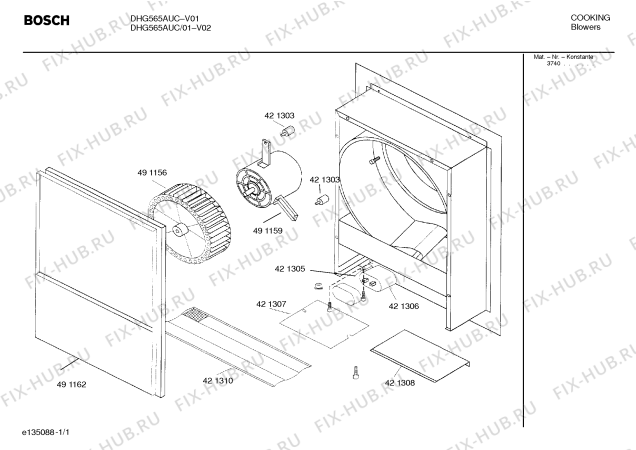 Схема №1 DHG565AUC с изображением Колесо для холодильной камеры Bosch 00491156