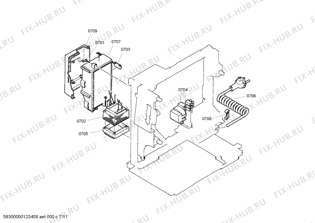 Схема №6 3CF458XP Balay с изображением Панель для электрокофеварки Bosch 00665704
