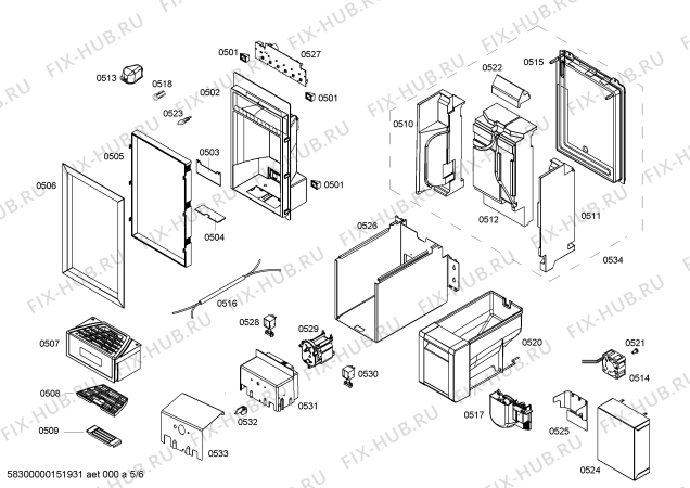 Схема №4 RF463201 с изображением Силовой модуль для холодильника Bosch 00703812