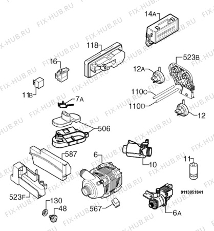 Взрыв-схема посудомоечной машины Privileg 00495438_11214 - Схема узла Electrical equipment 268