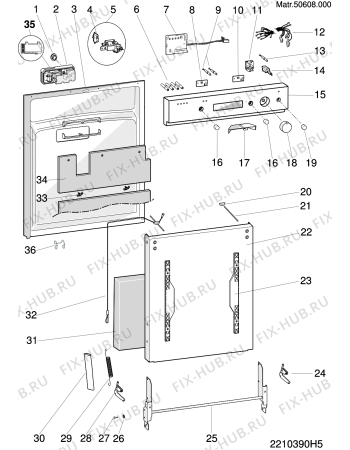 Схема №1 LV661AWH (F037227) с изображением Сенсорная панель для посудомоечной машины Indesit C00142960