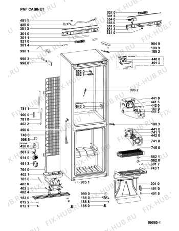 Взрыв-схема холодильника Hotpoint DC85N1W (F154907) - Схема узла