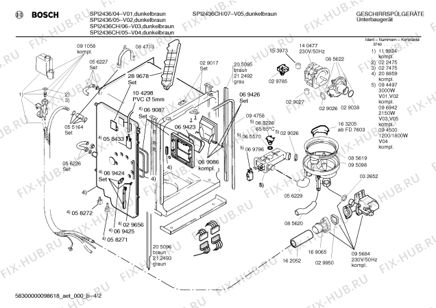 Схема №3 SPI2435 с изображением Переключатель для посудомойки Bosch 00151432