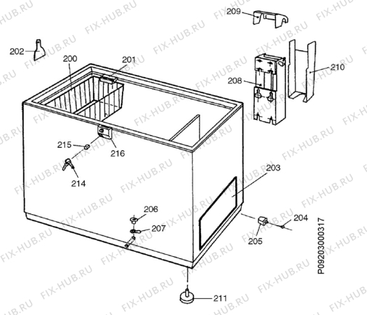 Взрыв-схема холодильника Electrolux EC2709N - Схема узла Housing 001