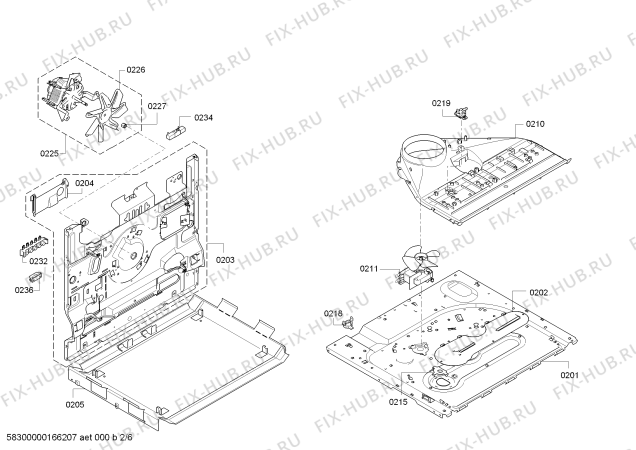 Взрыв-схема плиты (духовки) Bosch HBG30B550C - Схема узла 02