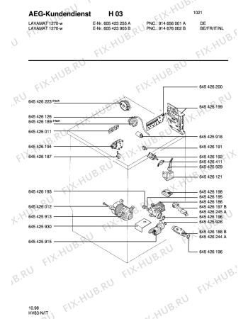 Взрыв-схема стиральной машины Aeg LAV1271 - Схема узла Electrical equipment