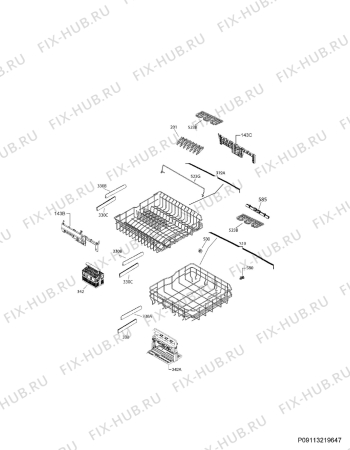 Взрыв-схема посудомоечной машины Electrolux GA931IFSP - Схема узла Basket 160