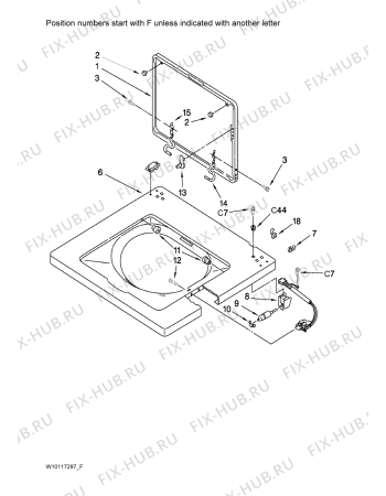 Схема №5 YLTE6234DQ6 с изображением Микропереключатель для стиральной машины Whirlpool 480113100401