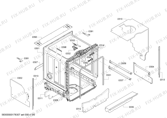 Схема №5 SMV68L00EU SilencePlus с изображением Передняя панель для посудомойки Bosch 00796868