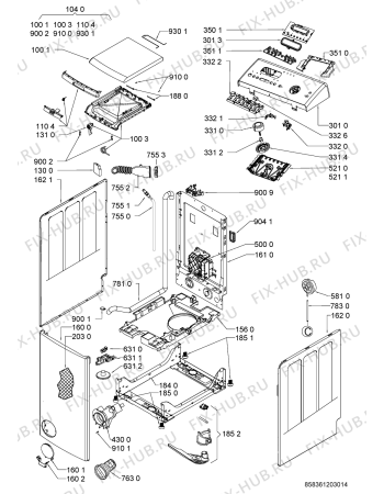 Схема №2 WAT UNIQ 612 AAA с изображением Обшивка для стиральной машины Whirlpool 481010456574