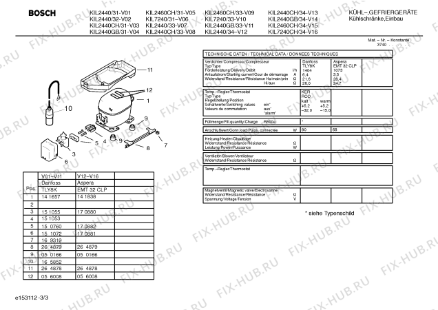 Взрыв-схема холодильника Bosch KIL7240 KI214N - Схема узла 03