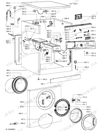 Схема №1 AWO 740 с изображением Декоративная панель для стиралки Whirlpool 481010504624